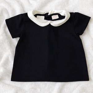 Zara baby girls 6-9 month dress shirt with button up back in black and white